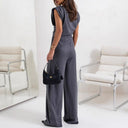 Chic Asymmetric Cut Wide-Leg Jumpsuit for Women