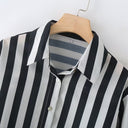 Chic Stripe Blouse with Classic Collar for Women