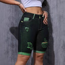 Chic Women's Denim Shorts with Cut-Out Design