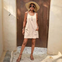 Chic Women's Summer Dress with Pockets & Buttons