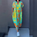 Women's V-Neck Casual Dress with Pocket Design