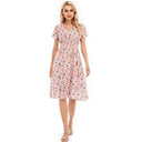 Floral Long Sleeve Dress with Elastic Waistband