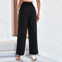 High-Waisted Palazzo Pants with Tie Belt for Women