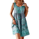Adjustable Strap Women's Dress with Fun Print