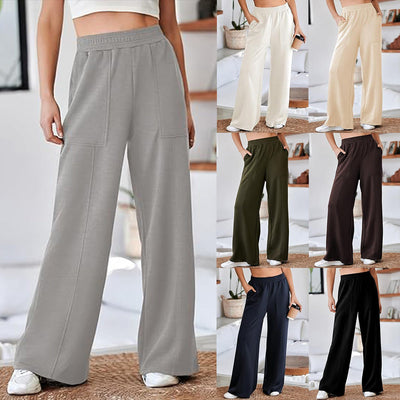 Chic Women's Elastic Waist Pants with Pockets