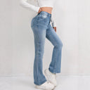 High-Waisted Flared Jeans with Chic Darts for Women