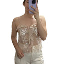 Chic Sequin and Ruffle Blouse for Women