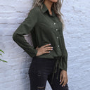 Chic Women's Blouse with Button Detail and Adjustable Hem