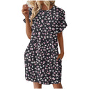Floral Print Women's Summer Dress with Pockets
