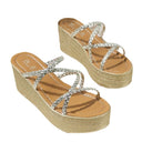 Women's Elegant Platform Sandals with Braided Strap Design by Heidi-Mode