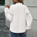 Lace Sleeve Women's Blouse with Chic Detailing