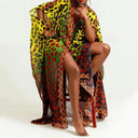 Colorful Animal Print Women's Open Beach Robe