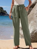 Chic Women's Beach Pants with Pocketed Design