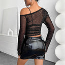 Chic Transparent Blouse with Glitter Accents