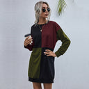 Trendy Color Block Women's Dress for Effortless Style