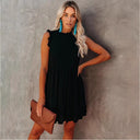 Chic Ruffle High Collar Dress for Women