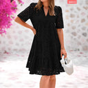 Chic Women's Summer Dress with Eyelet Design