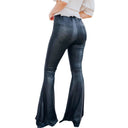 Chic Flared Snake Skin Print Trousers for Women