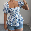 Floral Wrap Blouse for Women