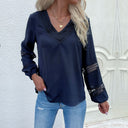 Ladies' Lace Accent V-Neck Blouse