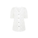 Artistic Lace Women's Blouse with Button Accents