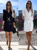 Chic Women's Blazer Dress with Stunning Button Accents