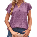 Chic Women's Blouse with Statement Sleeves and V-Neck Design