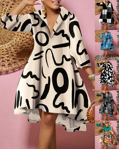 Chic Women's Denim Shirt Dress with Asymmetrical Hem