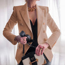 Chic Double-Breasted Blazer with Gold Buttons