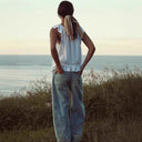 Romantic Lace-Trimmed Women's Cotton Blouse