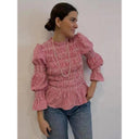 Ruffle Detail Blouse with Smock Design for Women