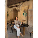 Chic Women's Blouse with Knot Detail & Stylish Cuffs