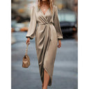 Women’s Satin Finish Maxi Dress - Chic Style