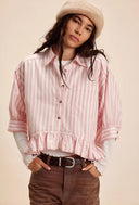 Ruffled Hem Women's Casual Blouse