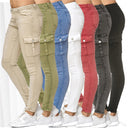 Women's Cargo Pants with Elastic Waist and Utility Pockets