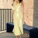 Shimmering V-Neck Midi Dress for Women