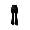 High-Waisted Flared Trousers with Elastic Waistband for Women