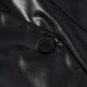 Chic Long Blazer Crafted from Faux Leather