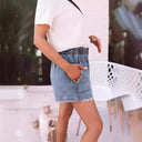 Stylish Women's Denim Shorts with Stretch Waist