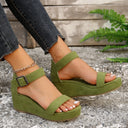 Adjustable Women's Wedge Sandals with Non-Slip Sole