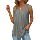 Women's Draped Sleeveless Blouse - Chic Style