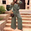 Chic Linen Blouse with Knot Detail for Women