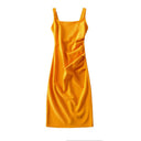 Chic Ruffle Detail Women's Midi Dress