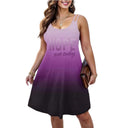 Chic V-Neck Sleeveless Summer Dress in Trendy Gradient