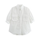 Women's Stylish Blouse with Chest Pockets