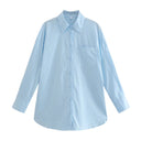 Chic Women's Long Sleeve Blouse in Fine Cotton