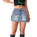 Chic Women's Denim Skirt with Stylish Pockets
