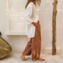 Stylish Wide-Leg Linen Trousers for Women