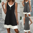 Chic Sleeveless Summer Dress with Zipper Accents