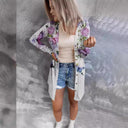 Floral Print Women's Extended Blouse Jacket